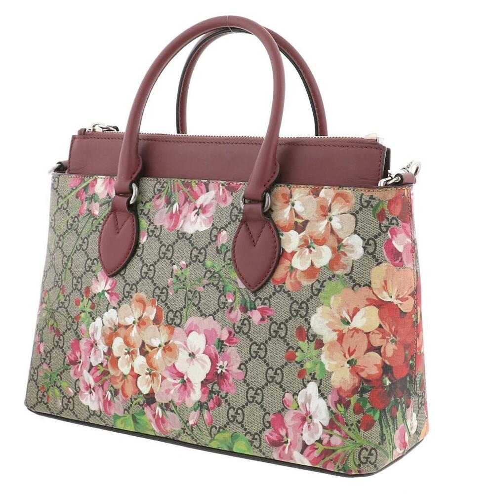 Gucci Supreme Tote Handbag Bag Bordeaux Canvas Red GG B